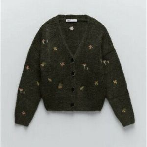 Zara cardigan with mushrooms